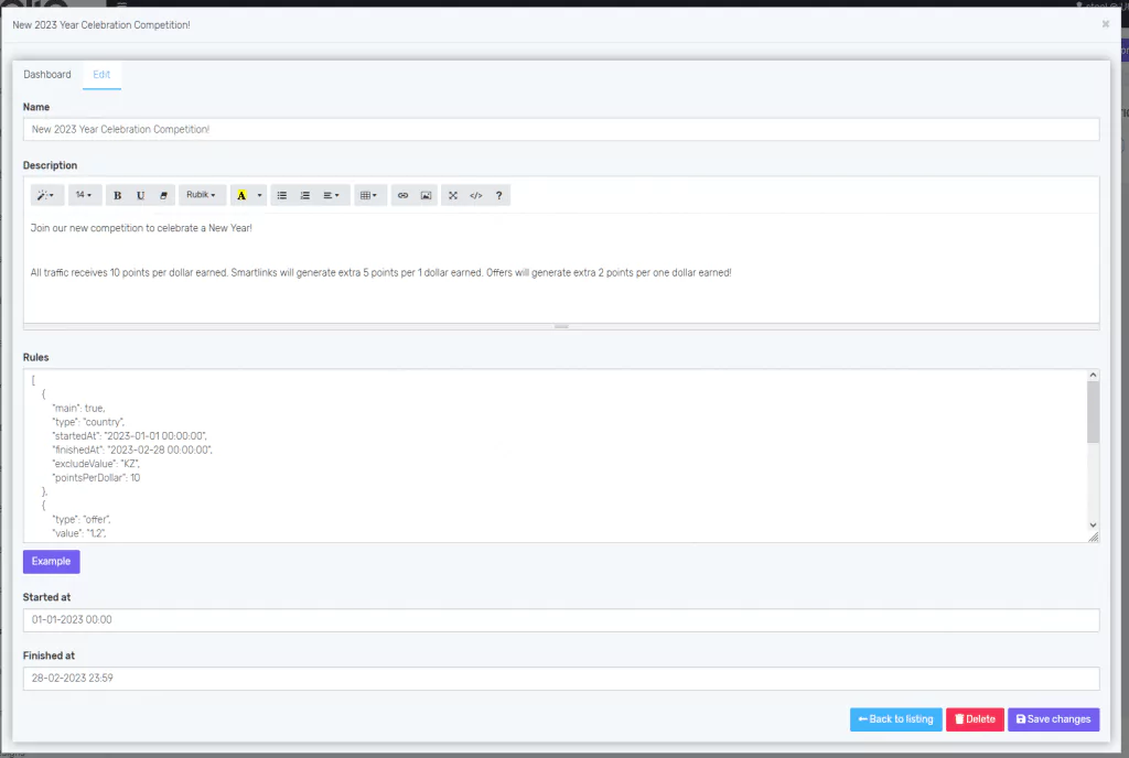 Create the scoring rules in UCLIQ Admin Panel - image